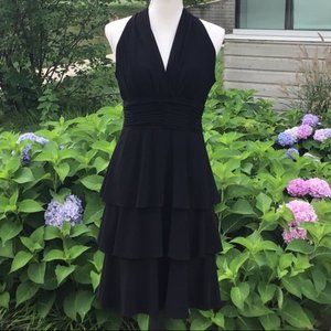 Evan-Picone Black V-Neck Dress